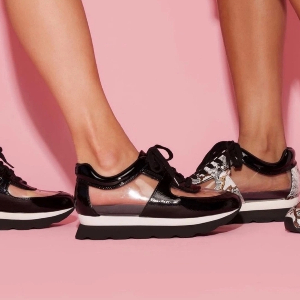 Jessica Rich Transparent Sneaker Size 38 US Size 8 Noir New with Box!